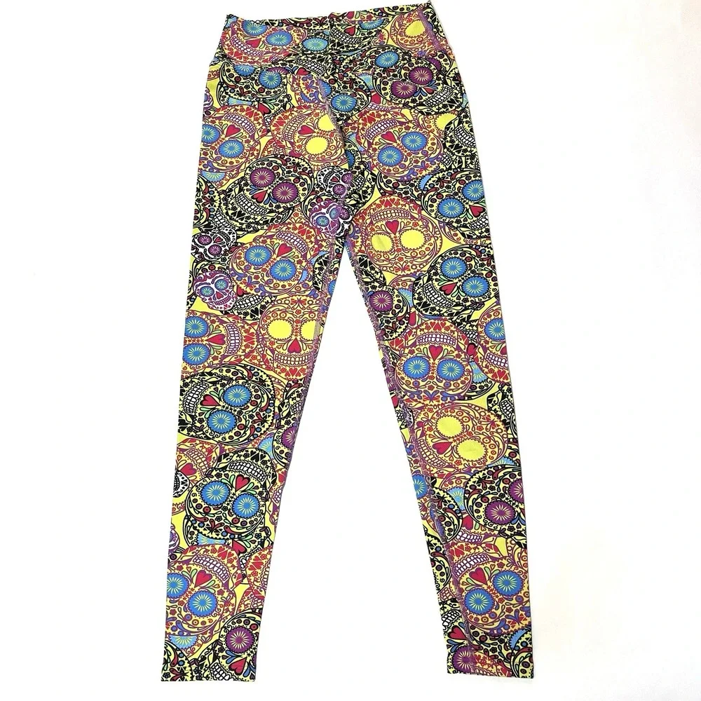 Dona‎ Jo Esqueleto Jojo Leggings Sz 1 Womens Capri Pants Day Of Dead Sugar Skull